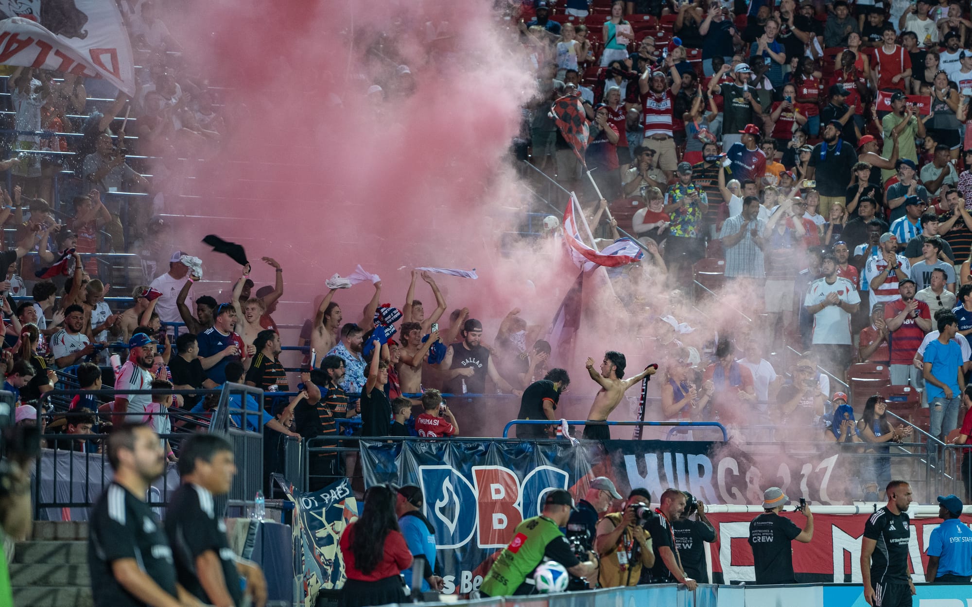 FC Dallas fans celebrate a goal scored. (Photo via Mike Brooks)