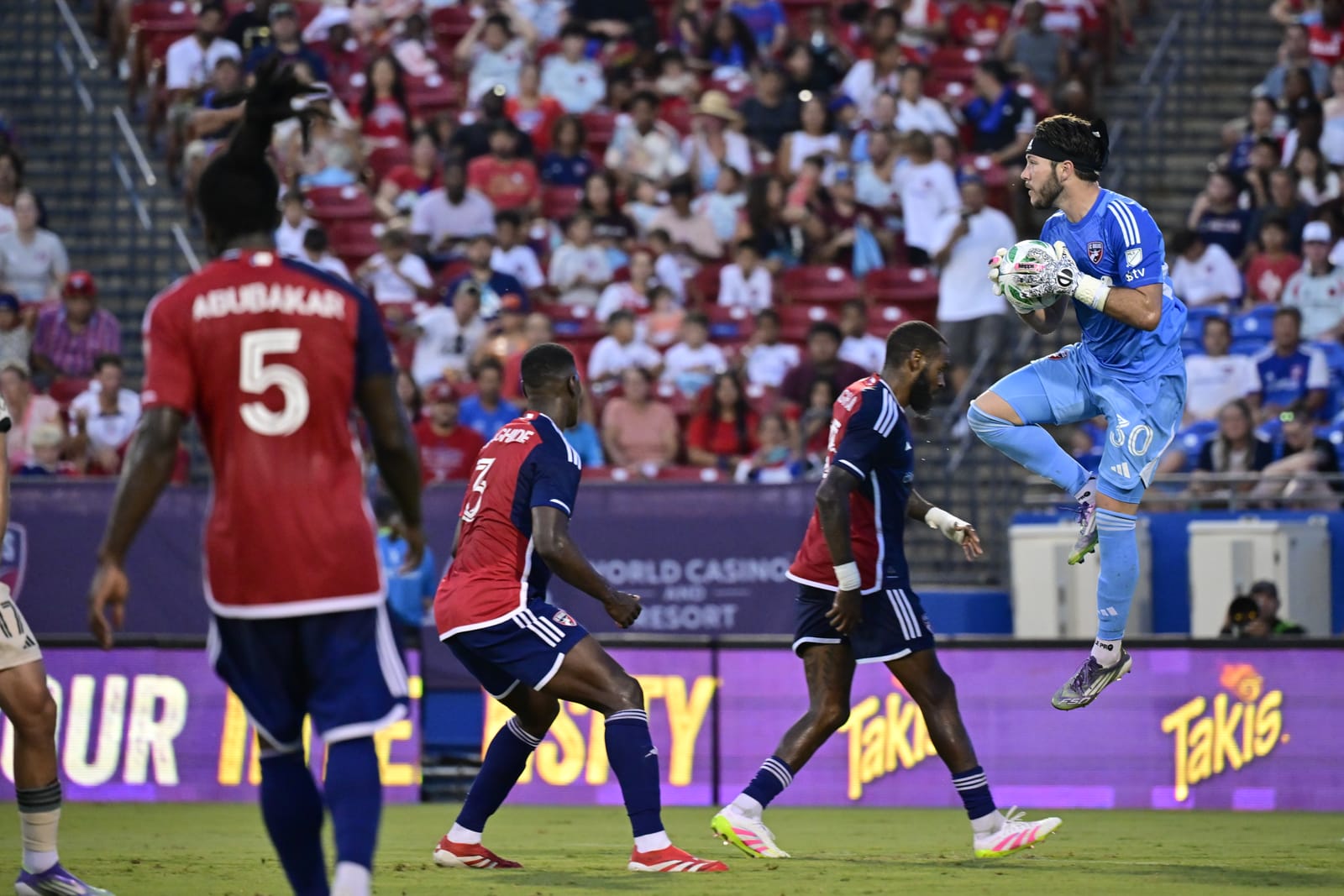 Michael Collodi makes a save for FC Dallas. (Photo via FC Dallas)